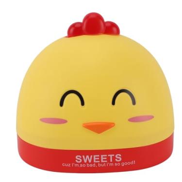 Imagem de Pilipane Caixa dispensadora de lenços de plástico com desenho animado em forma de galinha para organização de bancada, quarto de crianças, cozinha, sala de estar, quarto (amarelo)