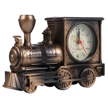 Imagem de VICASKY Despertador de trem retrô, estilo vintage, relógio de mesa para decoração de escritório em casa, material não enferrujado, modelo exclusivo de desenho animado com função de lembrete