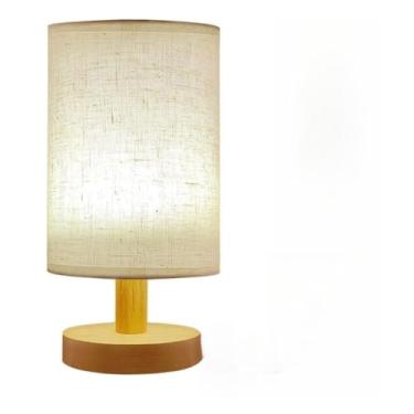 Imagem de Luminária de Mesa de Madeira Moderna USB | Abajur Nórdico Luz Noturna Branco Quente para Quarto e Escritório