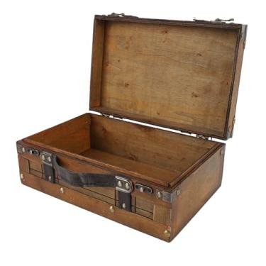 Imagem de Irfora Mala de Madeira Vintage Estilo Antigo Com Alças, Suporte para Fotógrafo, baú de Armazenamento para Roupas, Brinquedos (Pequeno)