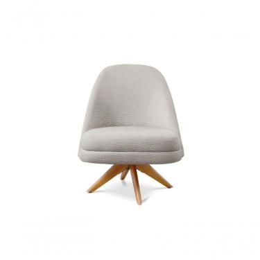 Imagem de Poltrona Decorativa Giratória Stella bouclé Cinza 401