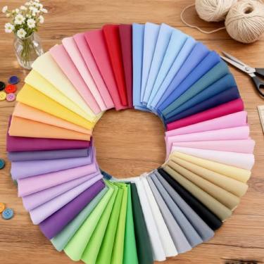 Imagem de 50 peças de tecidos de retalhos de algodão, 100% algodão sarja, pacote com 8 tecidos de artesanato com estampa de desenho animado faça você mesmo, feito à mão, patchwork para costura de artesanato DIY