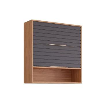 Imagem de Armário Aéreo Cozinha Modulado Esplendida Com 2 Portas Basculantes 80cm Freijó Titanium