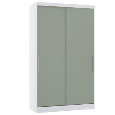 Imagem de Guarda Roupa Modulado 38cm 1 Porta Alpes Luciane Móveis Branco Pf Com Cinammon Pf