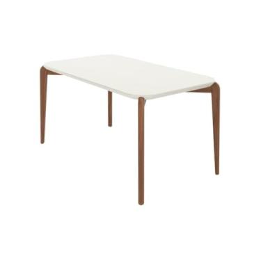 Imagem de Mesa De Cozinha Madeira 6 Lugares com Vidro Retangular