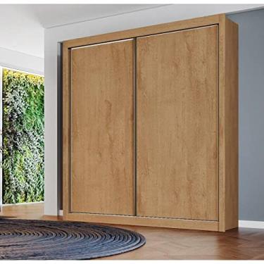 Imagem de Guarda Roupa Solteiro 2 Portas de Correr 4 Gavetas Zurique Móveis Europa Amêndoa/off White