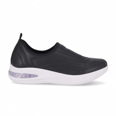 Imagem de Tênis Feminino Piccadilly Conforto Slip On Preto+branco 35