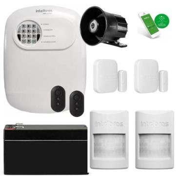 Imagem de Kit Alarme Intelbras Monitorado App Celular 4 Sensor Sem Fio