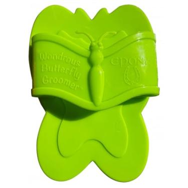 Imagem de Epona Maravilhoso aparador de cavalo borboleta – ferramenta flexível de cuidados para cavalos – escova suave para pele sensível, rosto, pernas e corpo – remove sujeira, suor e cabelo solto (verde)