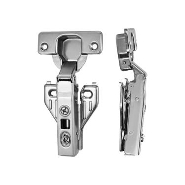 Imagem de Luokim 40 peças de dobradiças de montagem de moldura de encaixe de fechamento macio, sobreposição total, dobradiças de porta de armário de cozinha, acabamento em níquel, Puxador reto, 10 Pairs, Face Frame