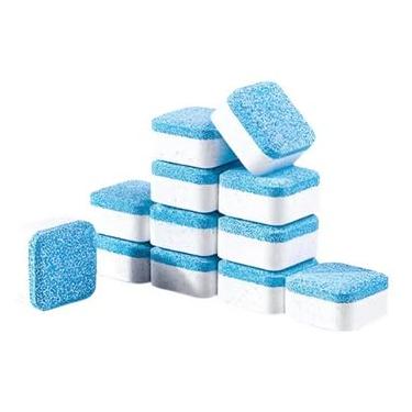 Imagem de Pastilhas de Limpeza para Máquina de Lavar, 12 Unidades, Fórmula Antibacteriana, Elimina Odores e Resíduos, Limpeza Profunda para Máquinas de Lavar Roupas e Louças