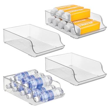 Imagem de Organizador de garrafa de água iDesign para geladeira - conjunto de 4 - transparente