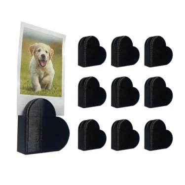 Imagem de Suporte para Fotos, Porta-retrato e Porta-cartões para Decoração de Festas e Casamentos - Base de Apoio para Mesa e Lembranças Especiais(Preto)