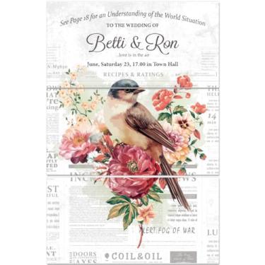 Imagem de PLIGREAT 3 folhas florais para transferência de pássaros para artesanato, decalques vintage de transferência de móveis de jornal de 15,2 x 30,5 cm, à prova d'água, adesivo de transferência UV para