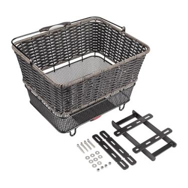 Imagem de YIJU Cesto de armazenamento traseiro genérico para bicicleta com alça, fácil de instalar, ideal para viagens, deslocamentos diários e passeios ao ar livre, Preto