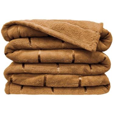 Imagem de Manta Cobertor Queen Roma Flannel Ultrasoft - Caramelo