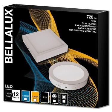 Imagem de Painel De Led Sobrepor 12w Quadrado Branco 6500k Bellalux 12w 6500k Sobrepor