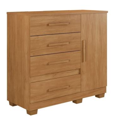 Imagem de Cômoda New Florença 4 Gavetas 1 Porta Com Sapateira -benetil Cinamomo