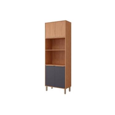 Imagem de Paneleiro De Cozinha Divina Torre Quente Com 4 Portas 2 Fornos 70cm Freijo-titanium - Mgm