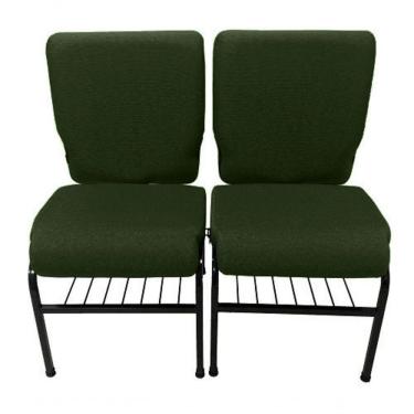 Imagem de 02 Cadeiras Para Igrejas C/ Porta Biblía E Porta Cálice Verde
