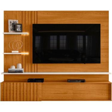 Imagem de Painel Suspenso Para Tv 65 Polegadas Com 3 Portas Atenis Cinamomo/off White