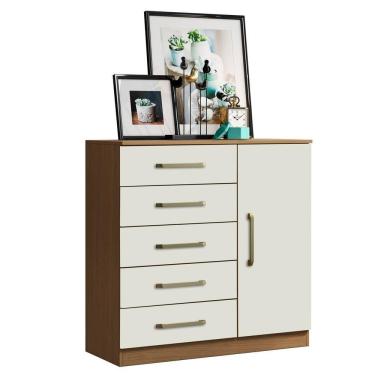 Imagem de Cômoda 5 Gavetas 1 Porta Lily Atacama Off White