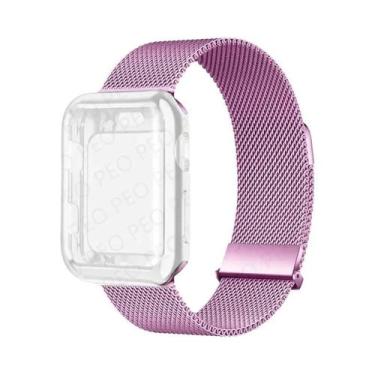 Imagem de Pulseira De Metal Com Fecho Magnético Para Apple Watch, 45mm 44mm 38mm
