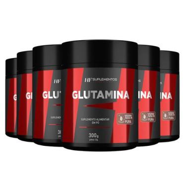 Imagem de 6x glutamina 300g hf suplementos