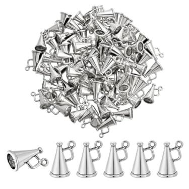 Imagem de PH PandaHall 80 peças de pingentes de megafone com pingente de alto-falante mini pingentes de trompete de líder de torcida pingentes de chifre tibetano para artesanato faça você mesmo, colar, pulseira