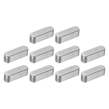 Imagem de uxcell Chave de pena redonda de 10 peças, chave de eixo de acionamento paralelo de aço carbono de 5 x 5 x 16 mm, chaveta de máquina para conexão de fixação do tipo de eixo