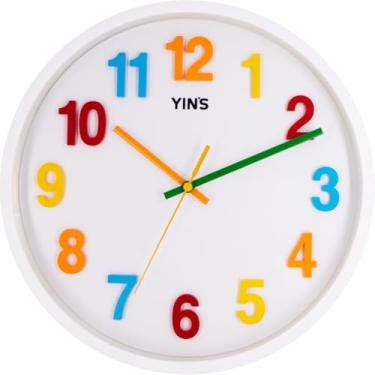 Imagem de Relógio de Parede, TT Brasil, Redondo, Número Colorido, 29,5 cm