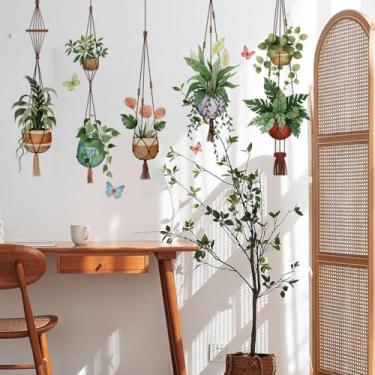 Imagem de Adesivos de parede para pendurar e colar adesivos de parede em vaso para sala de estar, quarto, varanda, corredor, janela, entrada, porta, espelho, decoração