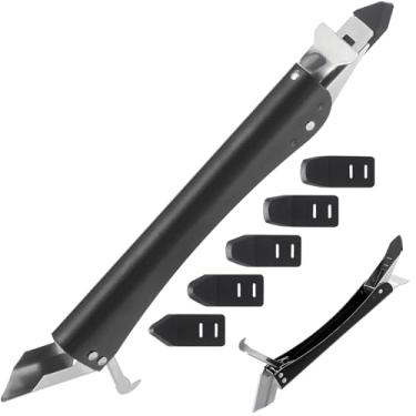 Imagem de Ogetok Ferramenta profissional de calafetagem, kit de ferramentas de remoção de calafetagem de silicone 4 em 1, acabamento de selante de aço inoxidável, ferramentas raspadoras de argamassa para casa