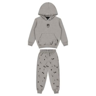 Imagem de Conjunto Infantil em Moletom com Blusão e Calça Bee Loop, Cinza, 12