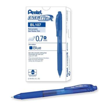 Imagem de Caneta Gel Energel X RT Pentel 0.7 mm Retrátil Azul Kit 10 UN