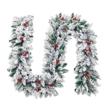 Imagem de BLWOTMOR Guirlanda de Natal Decorativa para Porta de Entrada, Centro de Mesa Decorativo, Ornamento de Natal para Fundo de Cerimônia Ao Ar Livre, 180cmx30cm