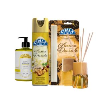 Imagem de Kit Coala Ameixa Dourada – Odorizante 400ml + Difusor 100ml + Sabonete Líquido 500ml – Aroma Frutado, Doce e Elegante