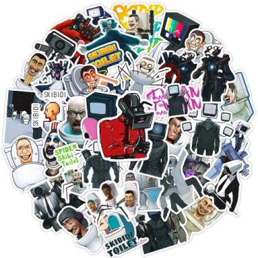 Imagem de Pacote de adesivos Skibidis Toilets, anime, vinil impermeável, 50 unid