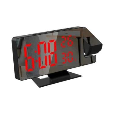 Imagem de Despertador Digital LED Com Projetor De Teto, Luz De Fundo E Função So
