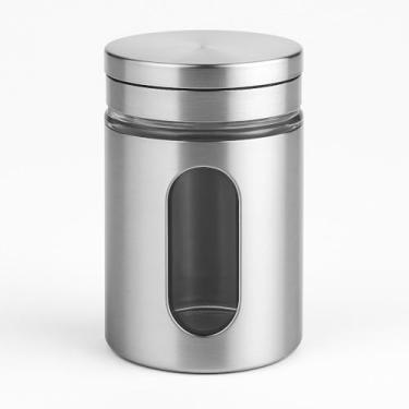 Imagem de Porta Tempero de Vidro com Inox e Visor Trasparente Pode Ser Usado Como Saleiro e Paliteiro Design Moderno e Durável