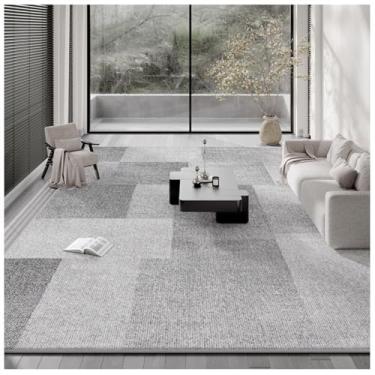 Imagem de SPXMQSS Tapetes grandes para sala de estar, resistente à sujeira e fácil de cuidar, tapete antiderrapante para sofá, mesa de café, para sala de estar, quarto, sala de jantar, escritório, cinza D 200 x