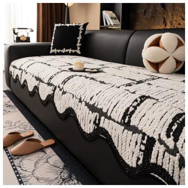 Imagem de SPXMQSS Capa para sofá, capa de sofá para sofá seccional, capa de sofá macia universal antiderrapante em forma de L, resistente ao desgaste B 110 x 110 cm