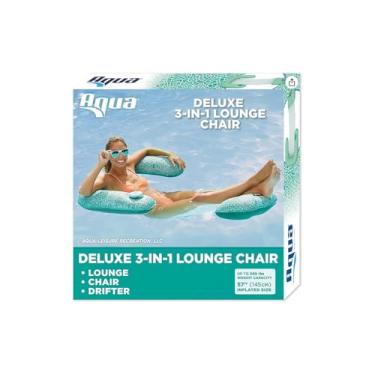 Imagem de Espreguiçadeira Inflável em PVC Flocado, Cinza e Azul, 75x78x80cm, com Bomba Inclusa, Capacidade 100kg