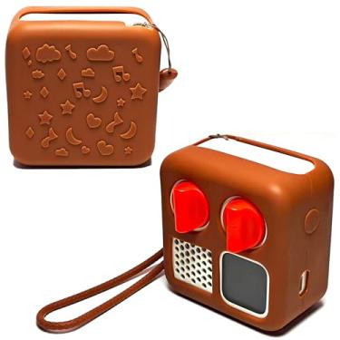 Imagem de LeoTube Capa de silicone para Yoto Mini Player, capa protetora de silicone compatível com mini alto-falante Bluetooth (apenas capa, máquina não incluída) (marrom)
