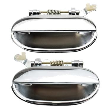 Imagem de TRQ Conjunto de maçanetas externas esquerda e direita compatível com Hyundai Accent 1995-1999