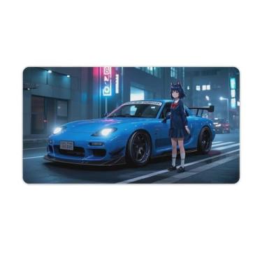Imagem de HouLaiZhe JDM Rx7 Anime Japonês Meninas Gaming Mouse Pads JDM Car Desk Pads Grandes Mousepads para Teclado Desktop Tapete de Computador 40 X 75 cm
