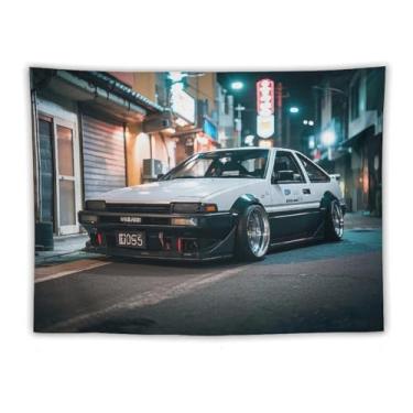 Imagem de HouLaiZhe JDM Tapeçaria de carro clássica retrô Jdm carro Ae 86 pendurar na parede quarto decoração de casa tapeçarias estética piquenique decoração de parede arte de parede para dormitório sala de