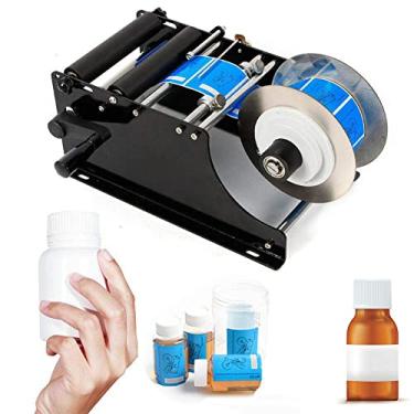 Imagem de DTEYSD Máquina de etiquetar adesivos redondos manuais, 30 vezes/minutos, etiquetadora para latas, plástico, vidro e metal