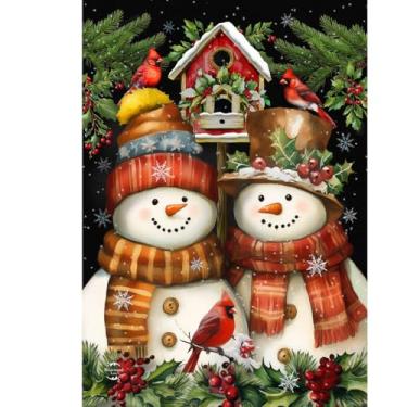 Imagem de Briarwood Lane Par de bandeiras de jardim de boneco de neve