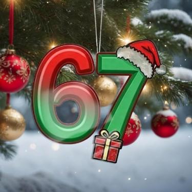 Imagem de Enfeites de Natal 67 meme pendurados em cristal, enfeites de árvore de Natal feitos à mão, decoração de carro e casa - presentes de Natal, decoração de artesanato em acrílico, ideias de troca de